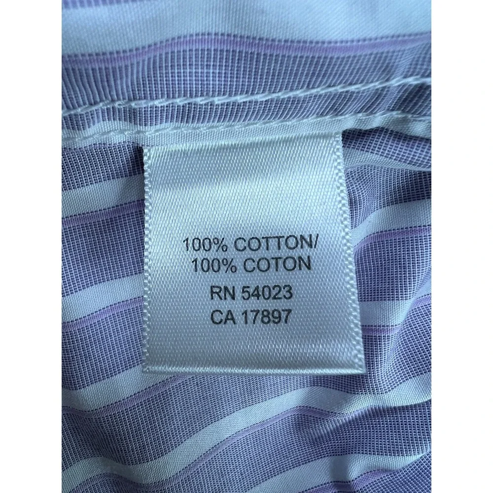 Banana Republic Shirt Mens‎ 2XL Purple White Stripe Non Iron Slim Fit Dress XXL